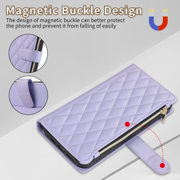 Rhombic Zipper Wallet Leather Phone Case, For iPhone 11 Pro Max, For iPhone 11, For iPhone 11 Pro, For iPhone X / XS