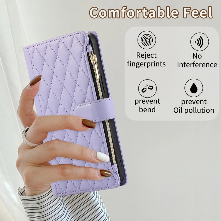 Rhombic Zipper Wallet Leather Phone Case, For iPhone 11 Pro Max, For iPhone 11, For iPhone 11 Pro, For iPhone X / XS