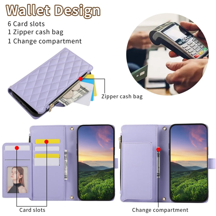 Rhombic Zipper Wallet Leather Phone Case, For iPhone XR, For iPhone XS Max, For iPhone 7 Plus / 8 Plus