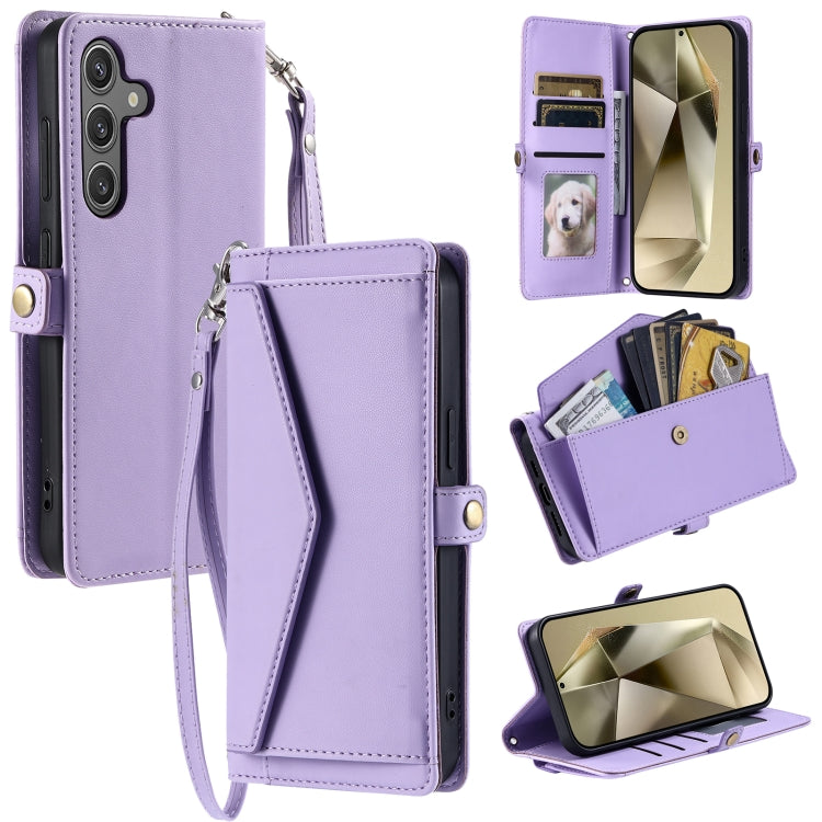 Wallet Multi-card Slot Leather Phone Case with Lanyard, For Samsung Galaxy S25 FE 5G, For Samsung Galaxy S25 Edge 5G, For Samsung Galaxy S25 5G, For Samsung Galaxy S25+ 5G