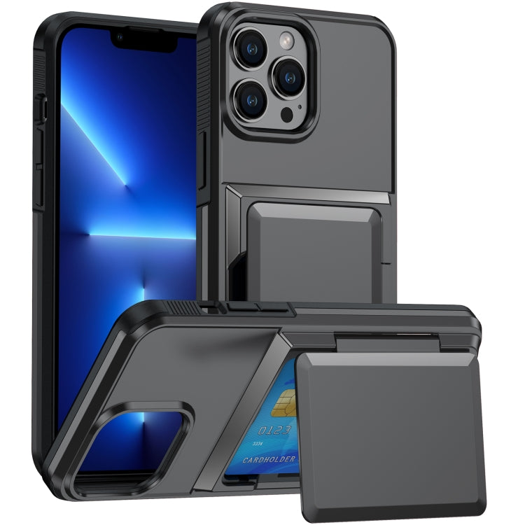 Card Slot Holder Phone Case, For iPhone 13 Pro Max, For iPhone 13 Pro, For iPhone 13, For iPhone 12 / 12 Pro