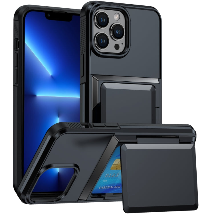 Card Slot Holder Phone Case, For iPhone 13 Pro Max, For iPhone 13 Pro, For iPhone 13, For iPhone 12 / 12 Pro