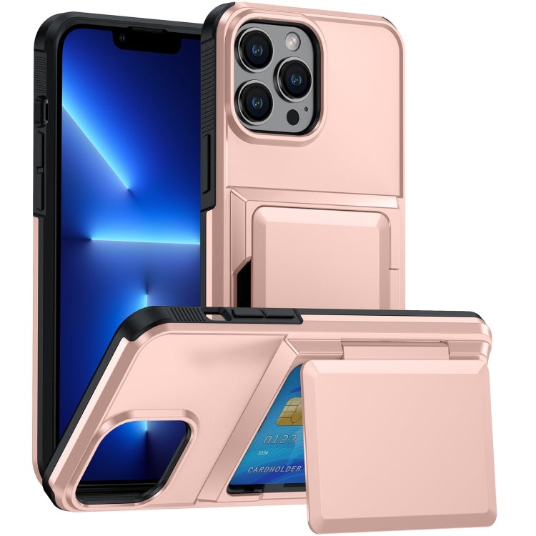 Card Slot Holder Phone Case, For iPhone 13 Pro Max, For iPhone 13 Pro, For iPhone 13, For iPhone 12 / 12 Pro