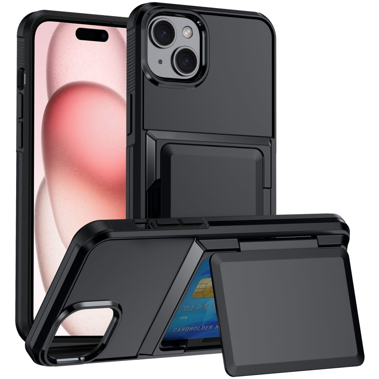 Card Slot Holder Phone Case, For iPhone 15 Pro Max, For iPhone 15 Pro, For iPhone 15 Plus, For iPhone 15