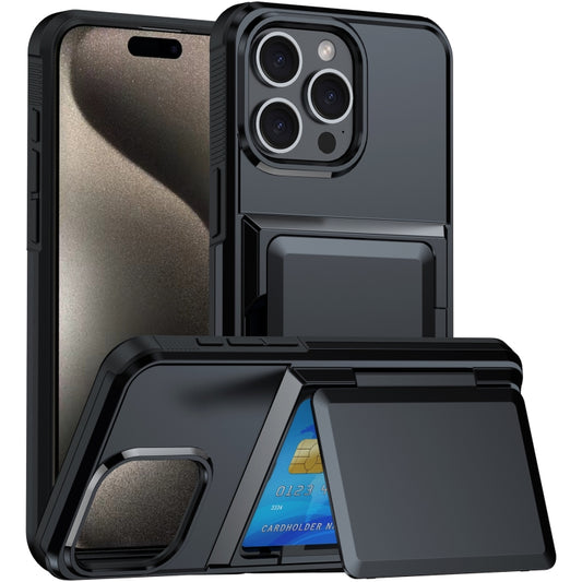 Card Slot Holder Phone Case, For iPhone 15 Pro Max, For iPhone 15 Pro, For iPhone 15 Plus, For iPhone 15