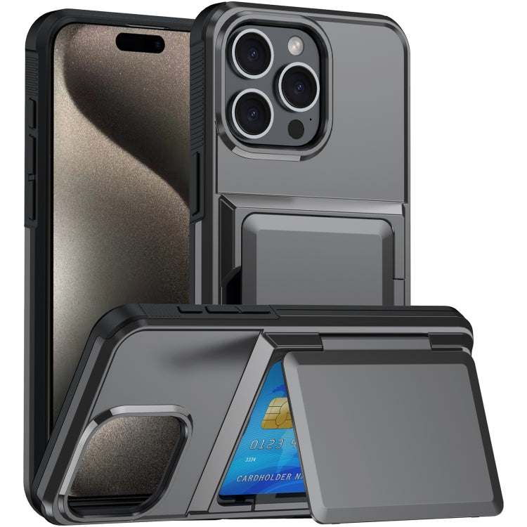 Card Slot Holder Phone Case, For iPhone 15 Pro Max, For iPhone 15 Pro, For iPhone 15 Plus, For iPhone 15
