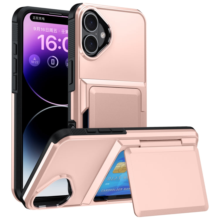 Card Slot Holder Phone Case, For iPhone 16 Pro Max, For iPhone 16 Pro, For iPhone 16 Plus, For iPhone 16