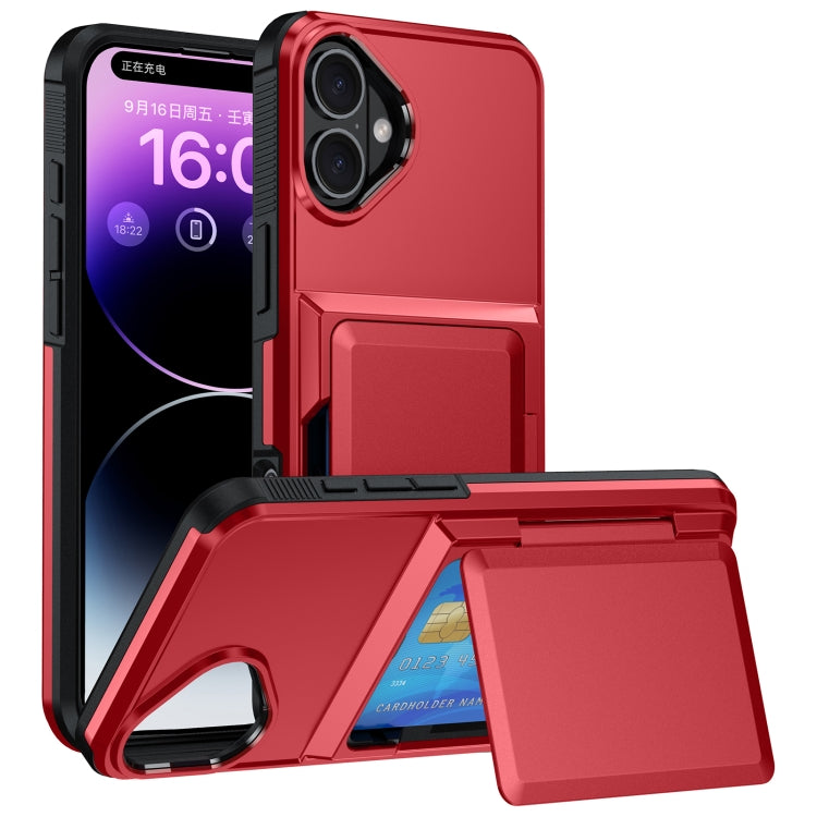 Card Slot Holder Phone Case, For iPhone 16 Pro Max, For iPhone 16 Pro, For iPhone 16 Plus, For iPhone 16