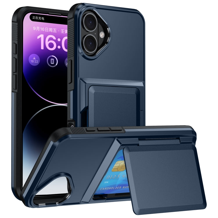 Card Slot Holder Phone Case, For iPhone 16 Pro Max, For iPhone 16 Pro, For iPhone 16 Plus, For iPhone 16