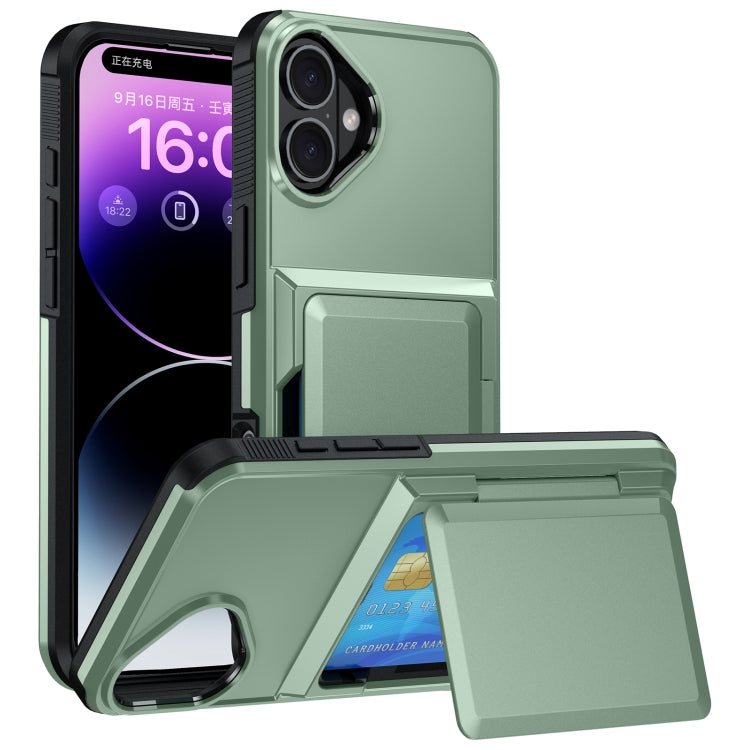 Card Slot Holder Phone Case, For iPhone 16 Pro Max, For iPhone 16 Pro, For iPhone 16 Plus, For iPhone 16