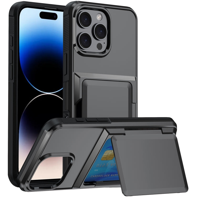Card Slot Holder Phone Case, For iPhone 16 Pro Max, For iPhone 16 Pro, For iPhone 16 Plus, For iPhone 16