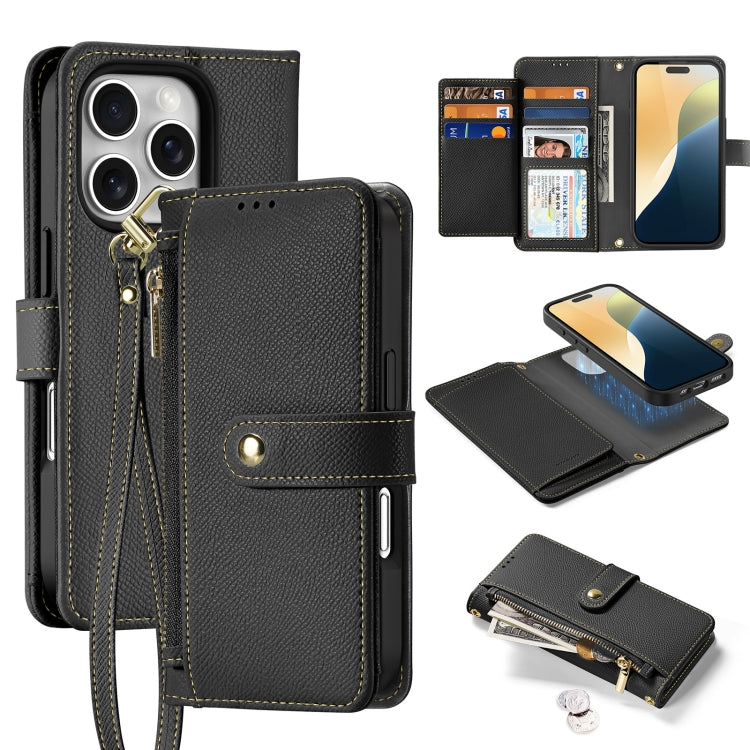 DUX DUCIS Lawa Series 2 in 1 Wallet Zipper Detachable MagSafe Phone Case with Lanyard, For iPhone 17 Pro Max, For iPhone 17 Pro, For iPhone 17, For iPhone 17 Air, iPhone 16e, For iPhone 16 Pro Max, For iPhone 16 Pro, For iPhone 16 Plus