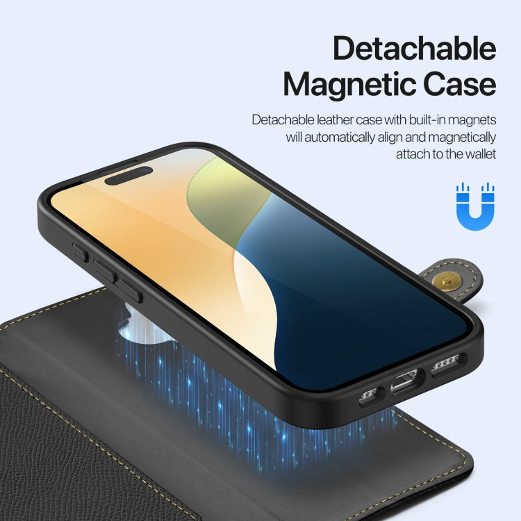DUX DUCIS Lawa Series 2 in 1 Wallet Zipper Detachable MagSafe Phone Case with Lanyard, For iPhone 16, For iPhone 15 Pro Max, For iPhone 15 Pro, For iPhone 15 Plus, For iPhone 15
