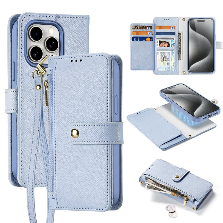 DUX DUCIS Lawa Series 2 in 1 Wallet Zipper Detachable MagSafe Phone Case with Lanyard, For iPhone 16, For iPhone 15 Pro Max, For iPhone 15 Pro, For iPhone 15 Plus, For iPhone 15
