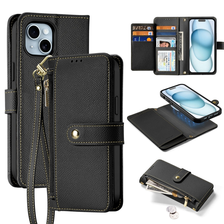 DUX DUCIS Lawa Series 2 in 1 Wallet Zipper Detachable MagSafe Phone Case with Lanyard, For iPhone 16, For iPhone 15 Pro Max, For iPhone 15 Pro, For iPhone 15 Plus, For iPhone 15