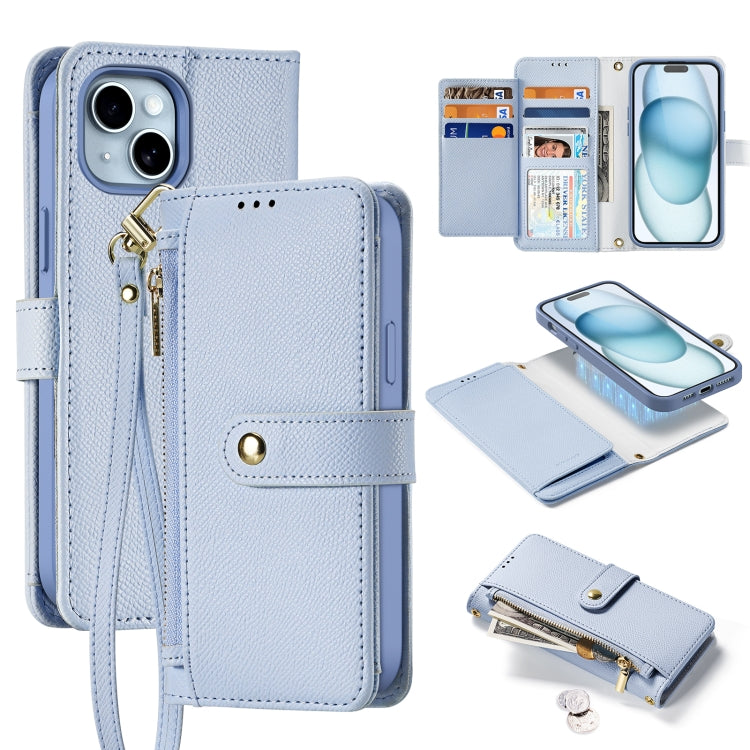 DUX DUCIS Lawa Series 2 in 1 Wallet Zipper Detachable MagSafe Phone Case with Lanyard, For iPhone 16, For iPhone 15 Pro Max, For iPhone 15 Pro, For iPhone 15 Plus, For iPhone 15