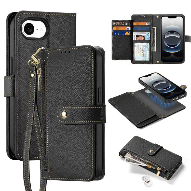 DUX DUCIS Lawa Series 2 in 1 Wallet Zipper Detachable MagSafe Phone Case with Lanyard, For iPhone 17 Pro Max, For iPhone 17 Pro, For iPhone 17, For iPhone 17 Air, iPhone 16e, For iPhone 16 Pro Max, For iPhone 16 Pro, For iPhone 16 Plus