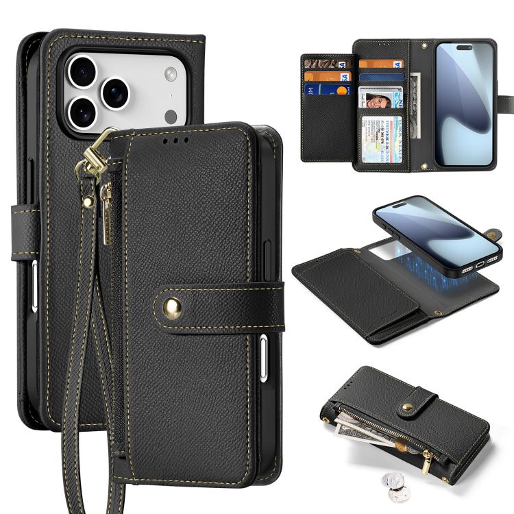 DUX DUCIS Lawa Series 2 in 1 Wallet Zipper Detachable MagSafe Phone Case with Lanyard, For iPhone 17 Pro Max, For iPhone 17 Pro, For iPhone 17, For iPhone 17 Air, iPhone 16e, For iPhone 16 Pro Max, For iPhone 16 Pro, For iPhone 16 Plus