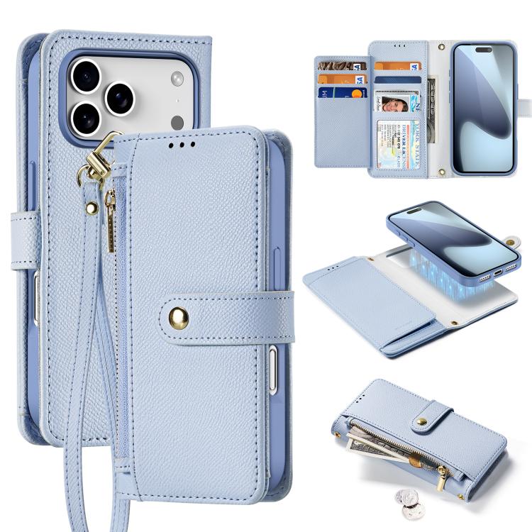 DUX DUCIS Lawa Series 2 in 1 Wallet Zipper Detachable MagSafe Phone Case with Lanyard, For iPhone 17 Pro Max, For iPhone 17 Pro, For iPhone 17, For iPhone 17 Air, iPhone 16e, For iPhone 16 Pro Max, For iPhone 16 Pro, For iPhone 16 Plus