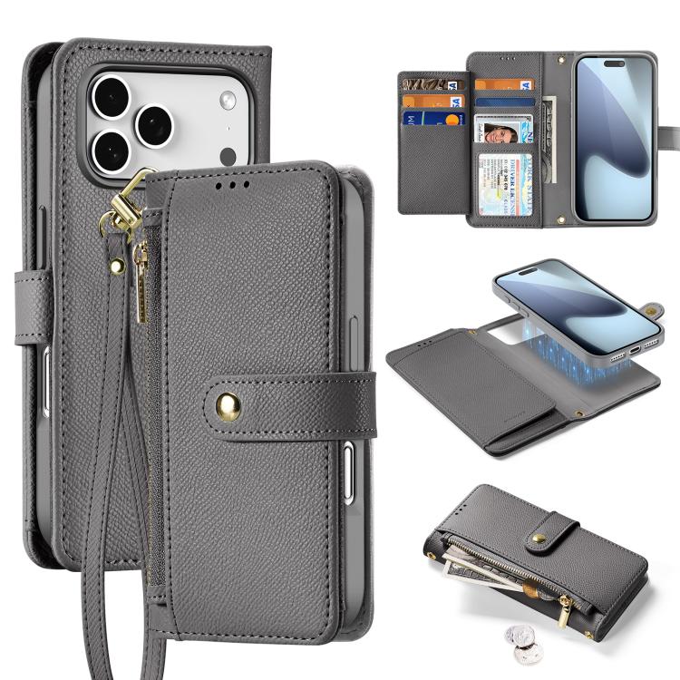 DUX DUCIS Lawa Series 2 in 1 Wallet Zipper Detachable MagSafe Phone Case with Lanyard, For iPhone 17 Pro Max, For iPhone 17 Pro, For iPhone 17, For iPhone 17 Air, iPhone 16e, For iPhone 16 Pro Max, For iPhone 16 Pro, For iPhone 16 Plus