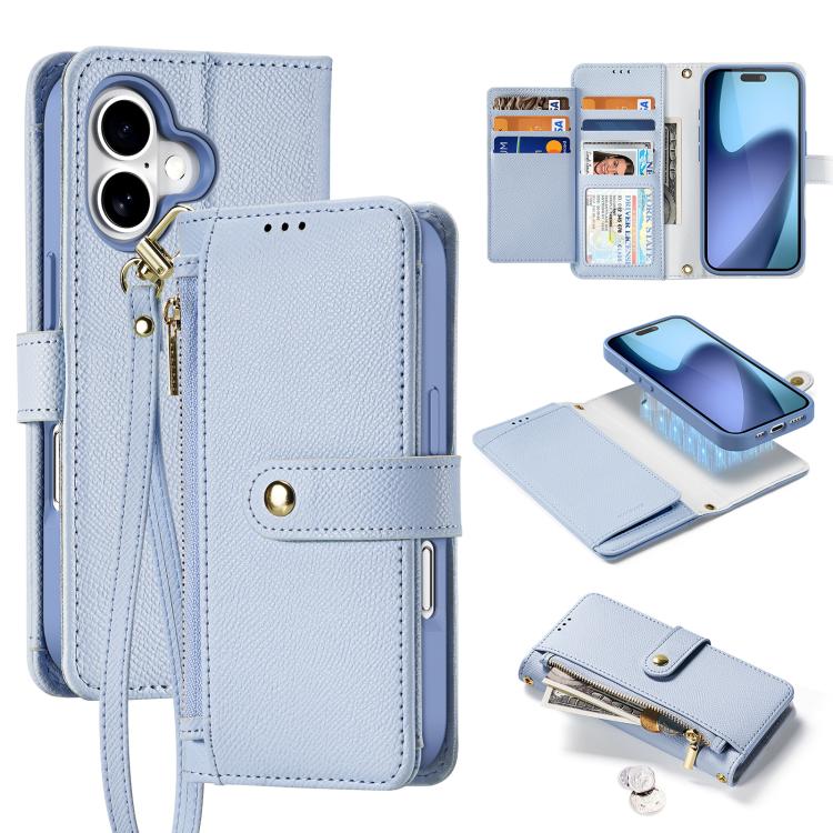 DUX DUCIS Lawa Series 2 in 1 Wallet Zipper Detachable MagSafe Phone Case with Lanyard, For iPhone 17 Pro Max, For iPhone 17 Pro, For iPhone 17, For iPhone 17 Air, iPhone 16e, For iPhone 16 Pro Max, For iPhone 16 Pro, For iPhone 16 Plus