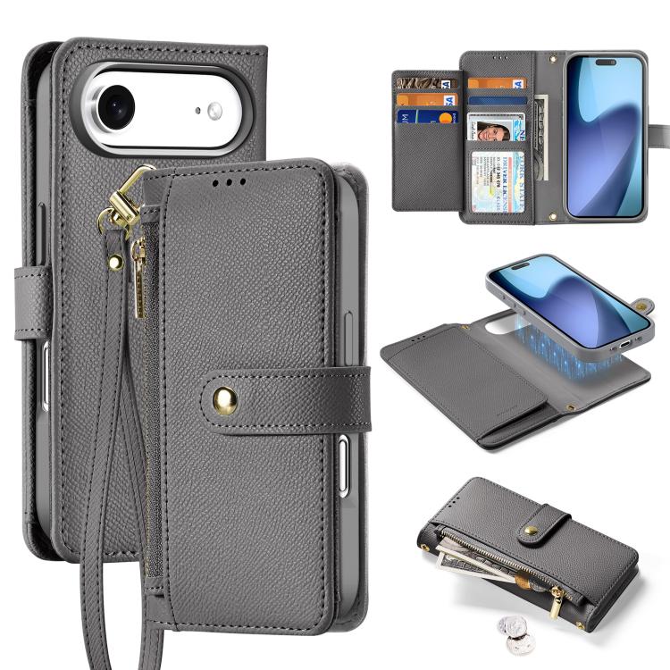 DUX DUCIS Lawa Series 2 in 1 Wallet Zipper Detachable MagSafe Phone Case with Lanyard, For iPhone 17 Pro Max, For iPhone 17 Pro, For iPhone 17, For iPhone 17 Air, iPhone 16e, For iPhone 16 Pro Max, For iPhone 16 Pro, For iPhone 16 Plus