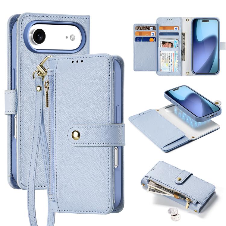 DUX DUCIS Lawa Series 2 in 1 Wallet Zipper Detachable MagSafe Phone Case with Lanyard, For iPhone 17 Pro Max, For iPhone 17 Pro, For iPhone 17, For iPhone 17 Air, iPhone 16e, For iPhone 16 Pro Max, For iPhone 16 Pro, For iPhone 16 Plus