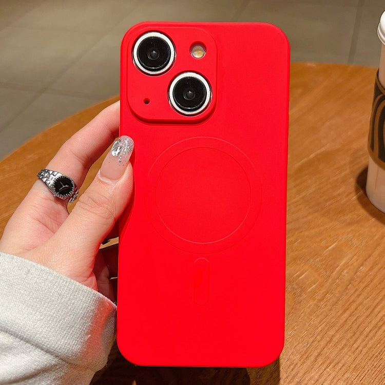 Solid Color Liquid Silicone MagSafe Magnetic Phone Case