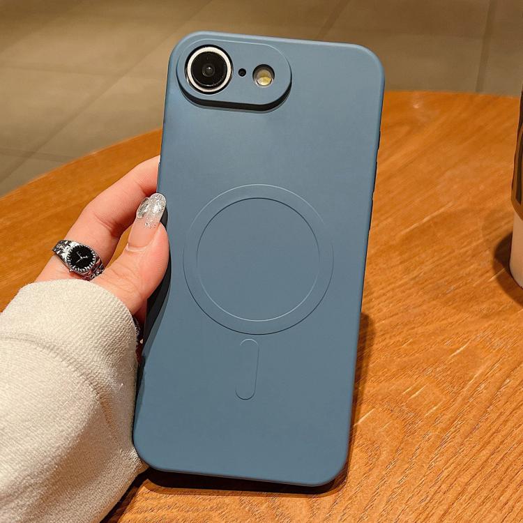 Solid Color Liquid Silicone MagSafe Magnetic Phone Case