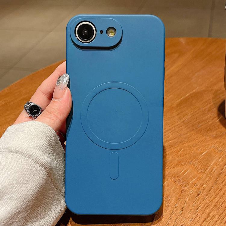 Solid Color Liquid Silicone MagSafe Magnetic Phone Case