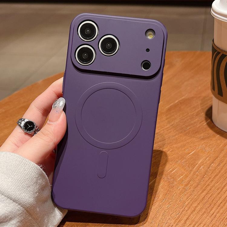 Solid Color Liquid Silicone MagSafe Magnetic Phone Case