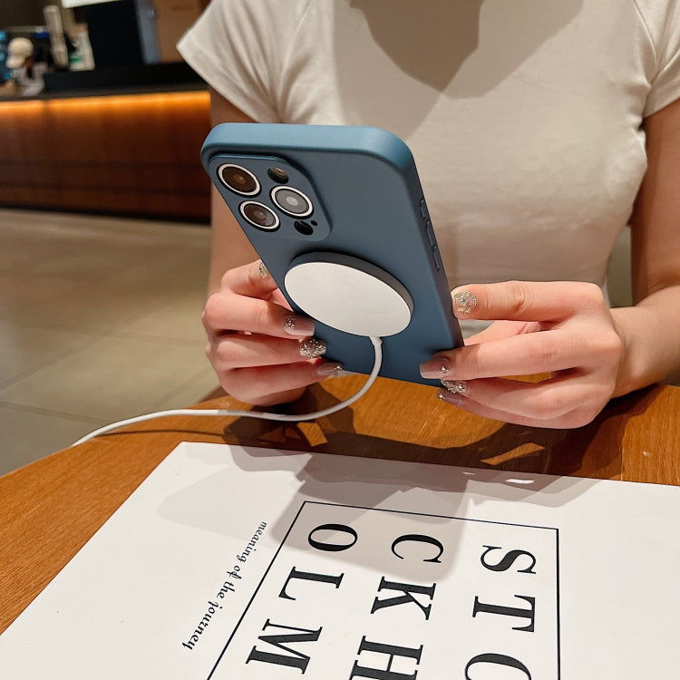 Solid Color Liquid Silicone MagSafe Magnetic Phone Case