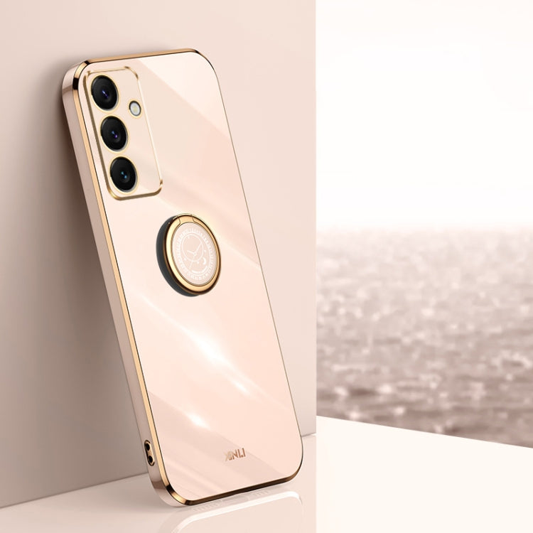 XINLI Straight Edge 6D Electroplate TPU Phone Case with Ring Holder
