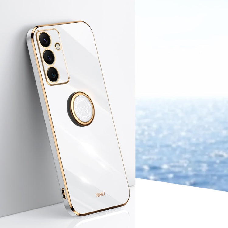 XINLI Straight Edge 6D Electroplate TPU Phone Case with Ring Holder