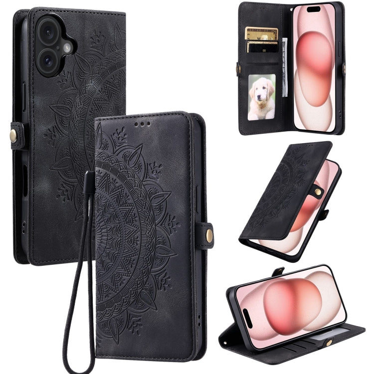 Skin Feel Totem Embossed Leather Phone Case, For iPhone 16, For iPhone 15 Pro Max, For iPhone 15 Pro, For iPhone 15 Plus