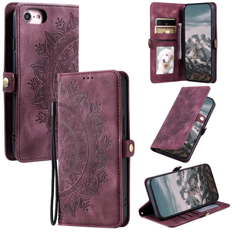 Skin Feel Totem Embossed Leather Phone Case, For iPhone 14 Pro Max, For iPhone 7 / 8 / SE 2022, For iPhone 13 Pro Max, For iPhone 13 Pro