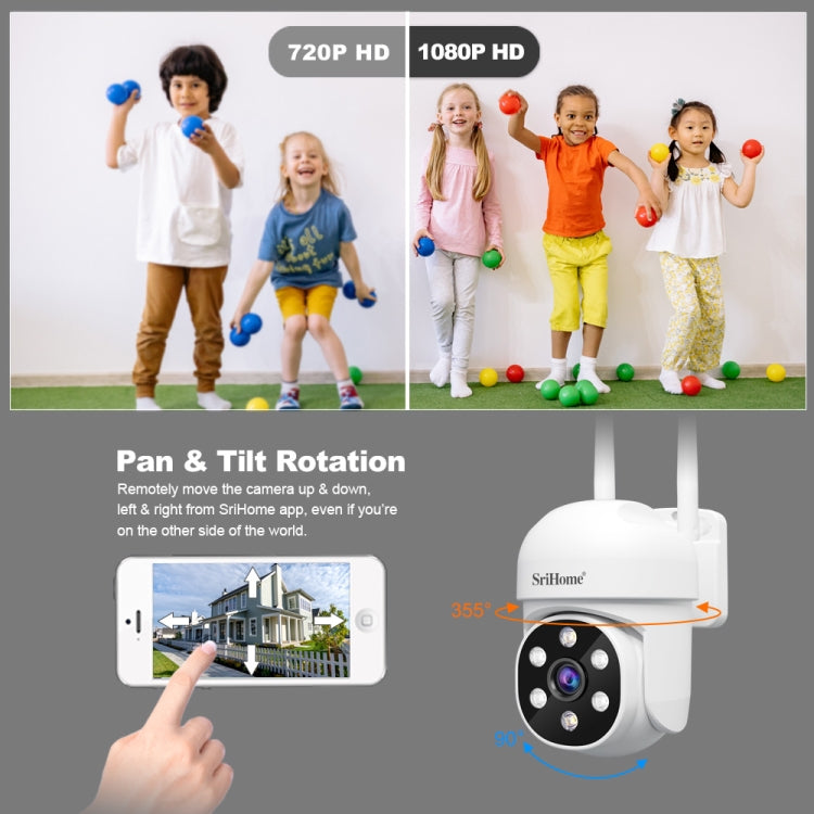 SriHome SH061 2MP AI Humanoid Tracking Infrared Night Vision Camera