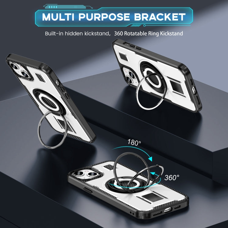 Ring Holder Carbon Fiber PC Hybrid TPU Phone Case, For iPhone 15 Plus / 14 Plus, For iPhone 15, For iPhone 14 / 13