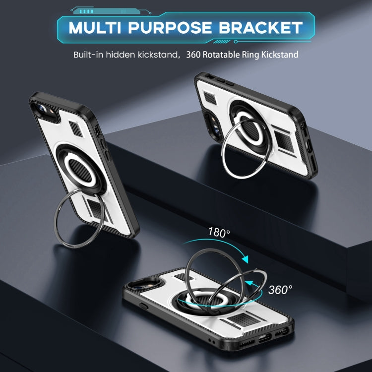 Ring Holder Carbon Fiber PC Hybrid TPU Phone Case
