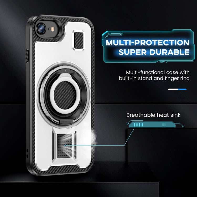 Ring Holder Carbon Fiber PC Hybrid TPU Phone Case