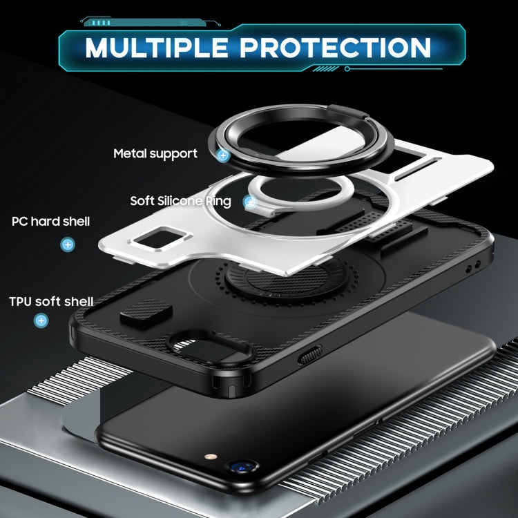 Ring Holder Carbon Fiber PC Hybrid TPU Phone Case