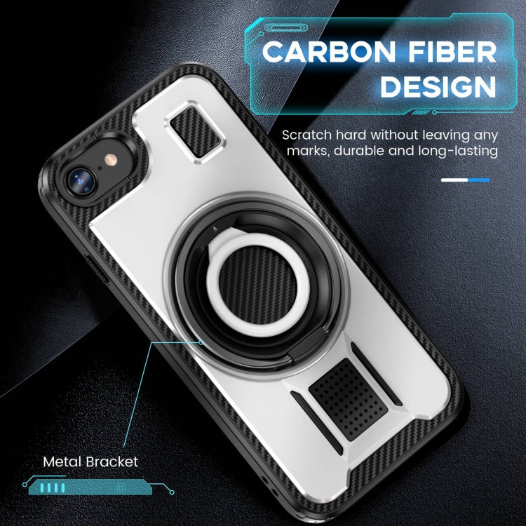 Ring Holder Carbon Fiber PC Hybrid TPU Phone Case