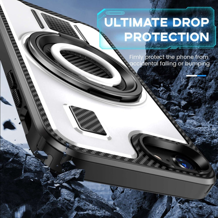 Ring Holder Carbon Fiber PC Hybrid TPU Phone Case