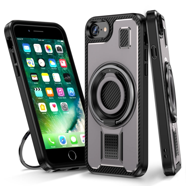 Ring Holder Carbon Fiber PC Hybrid TPU Phone Case