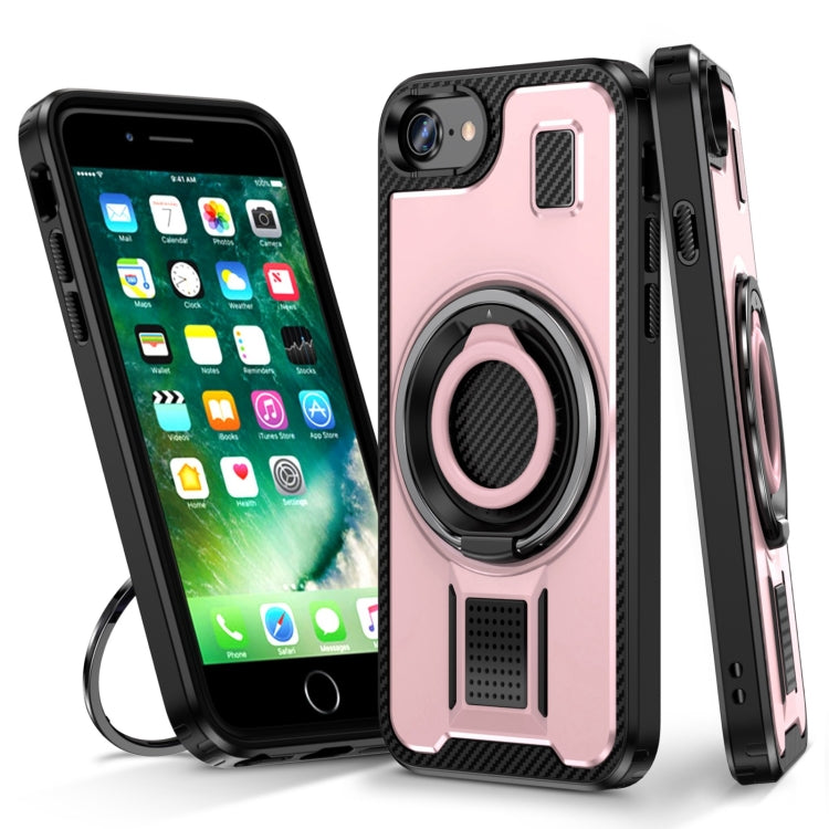 Ring Holder Carbon Fiber PC Hybrid TPU Phone Case