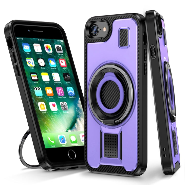 Ring Holder Carbon Fiber PC Hybrid TPU Phone Case