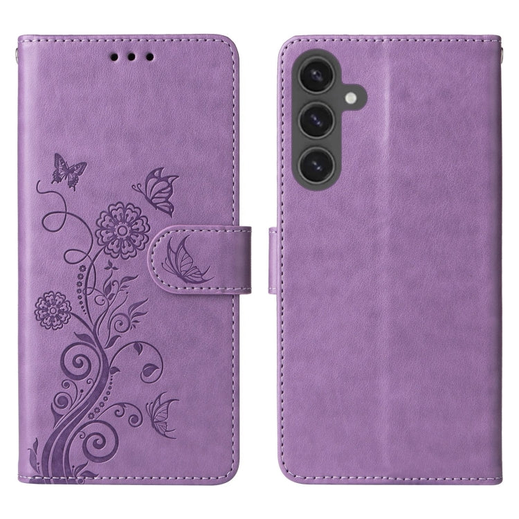 Embossed Butterfly Flowers Leather Phone Case