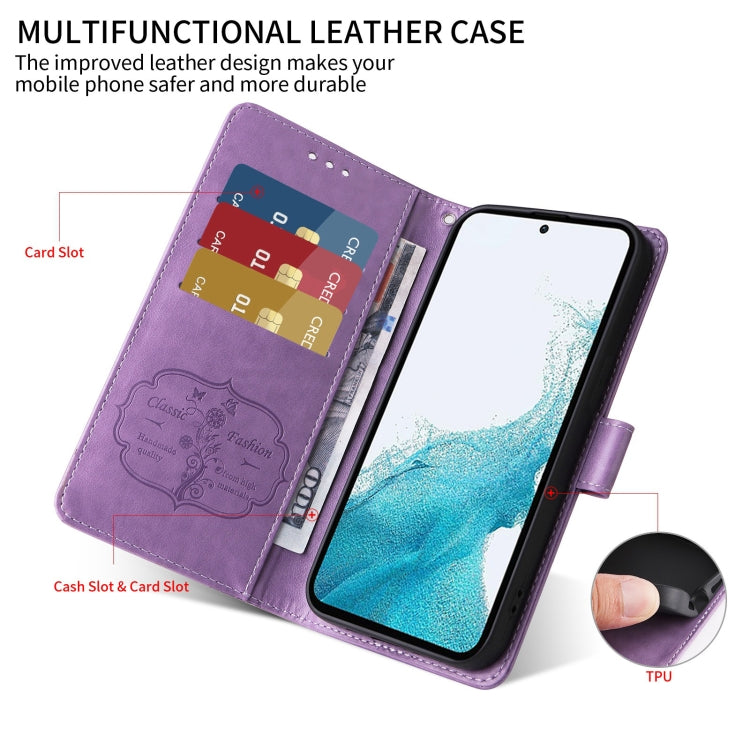 Embossed Butterfly Flowers Leather Phone Case