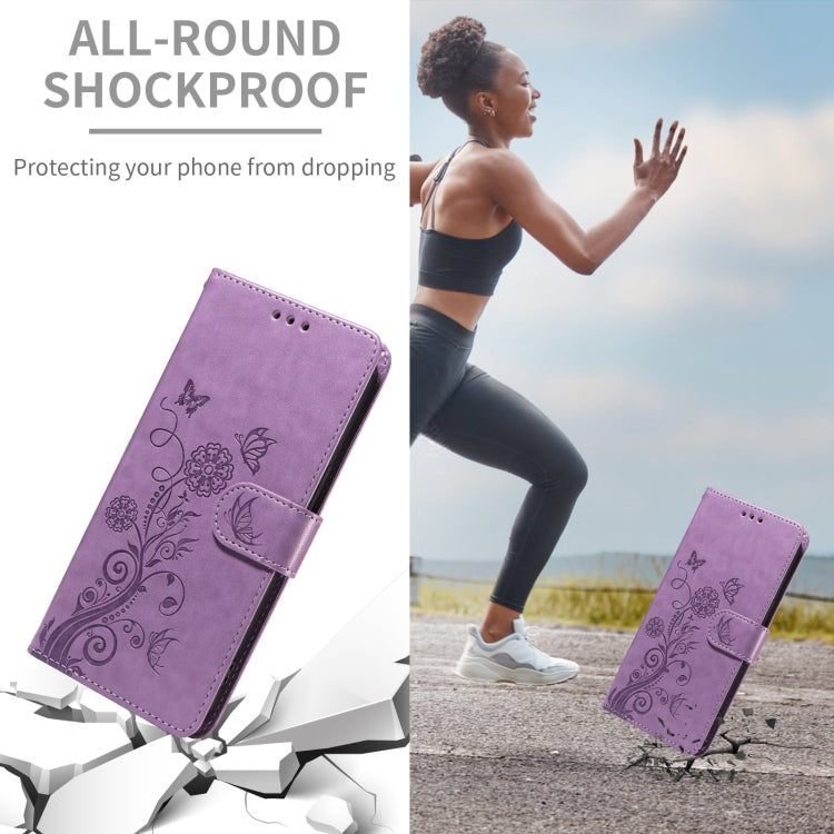 Embossed Butterfly Flowers Leather Phone Case