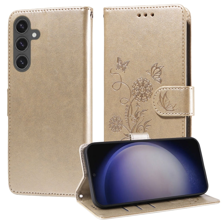 Embossed Butterfly Flowers Leather Phone Case